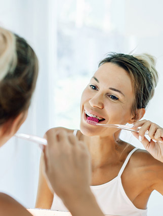 brushing and flossing